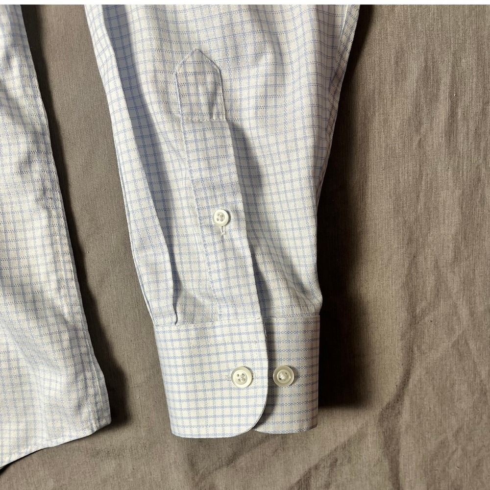 Jos. A. Bank Button-Down Mens 16-34 Reserve Slim Fit Light Blue Check EUC - Picture 5 of 11